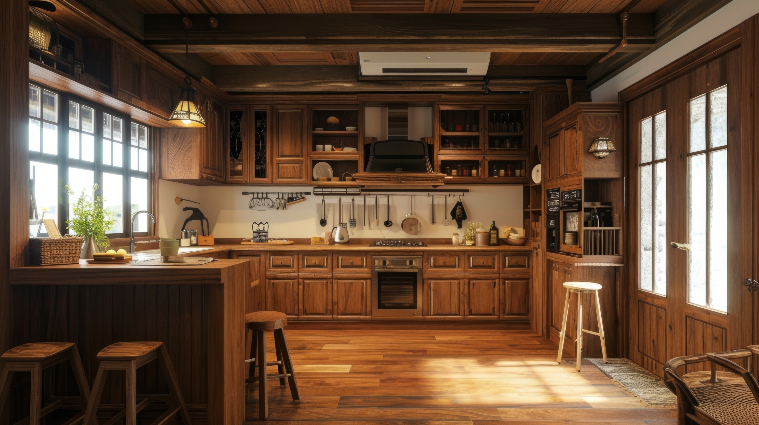 photorealistic-wooden-house-interior-with-timber-decor-furnishings